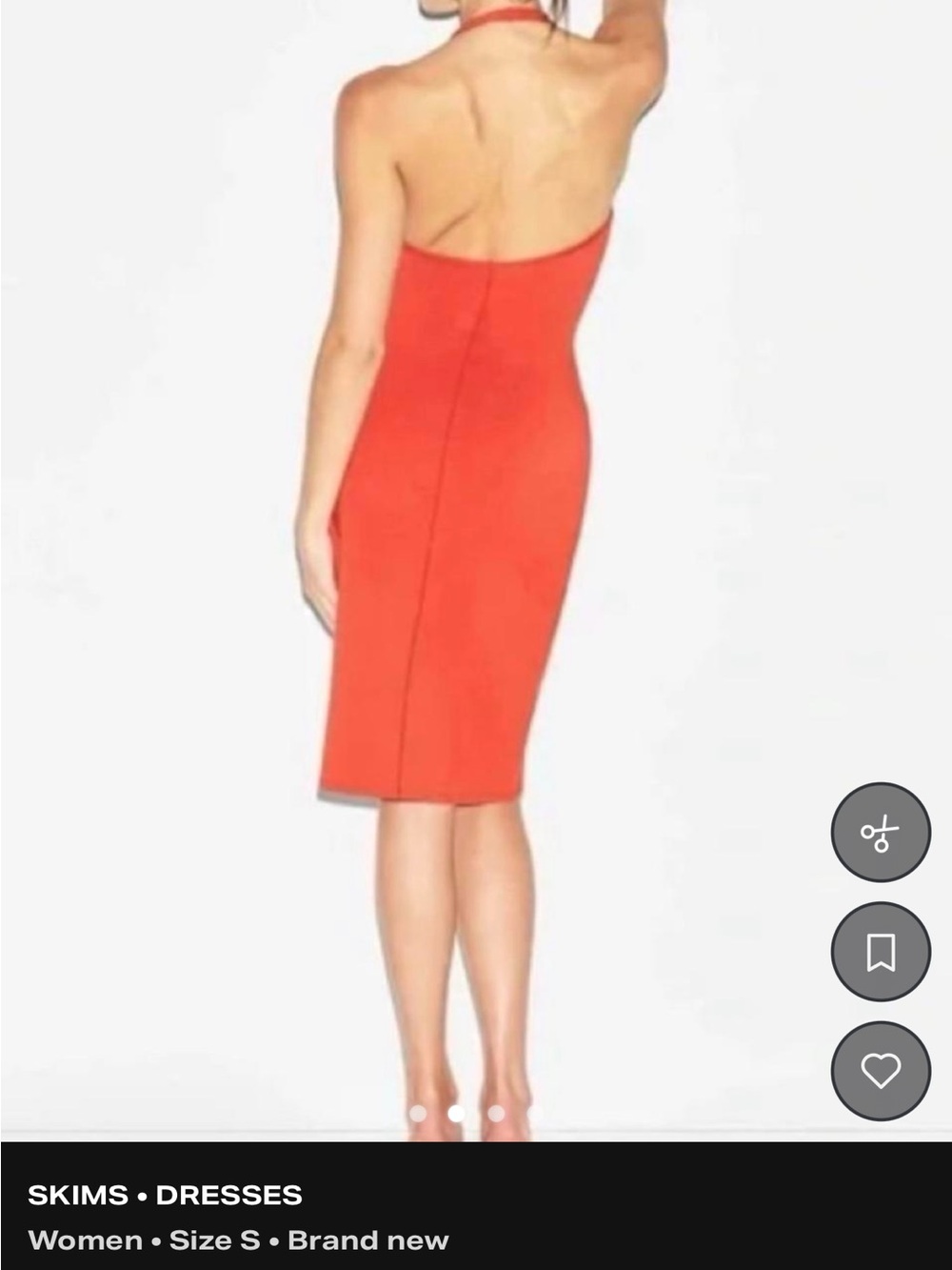 SKIMS Red Halter Sheath Dress